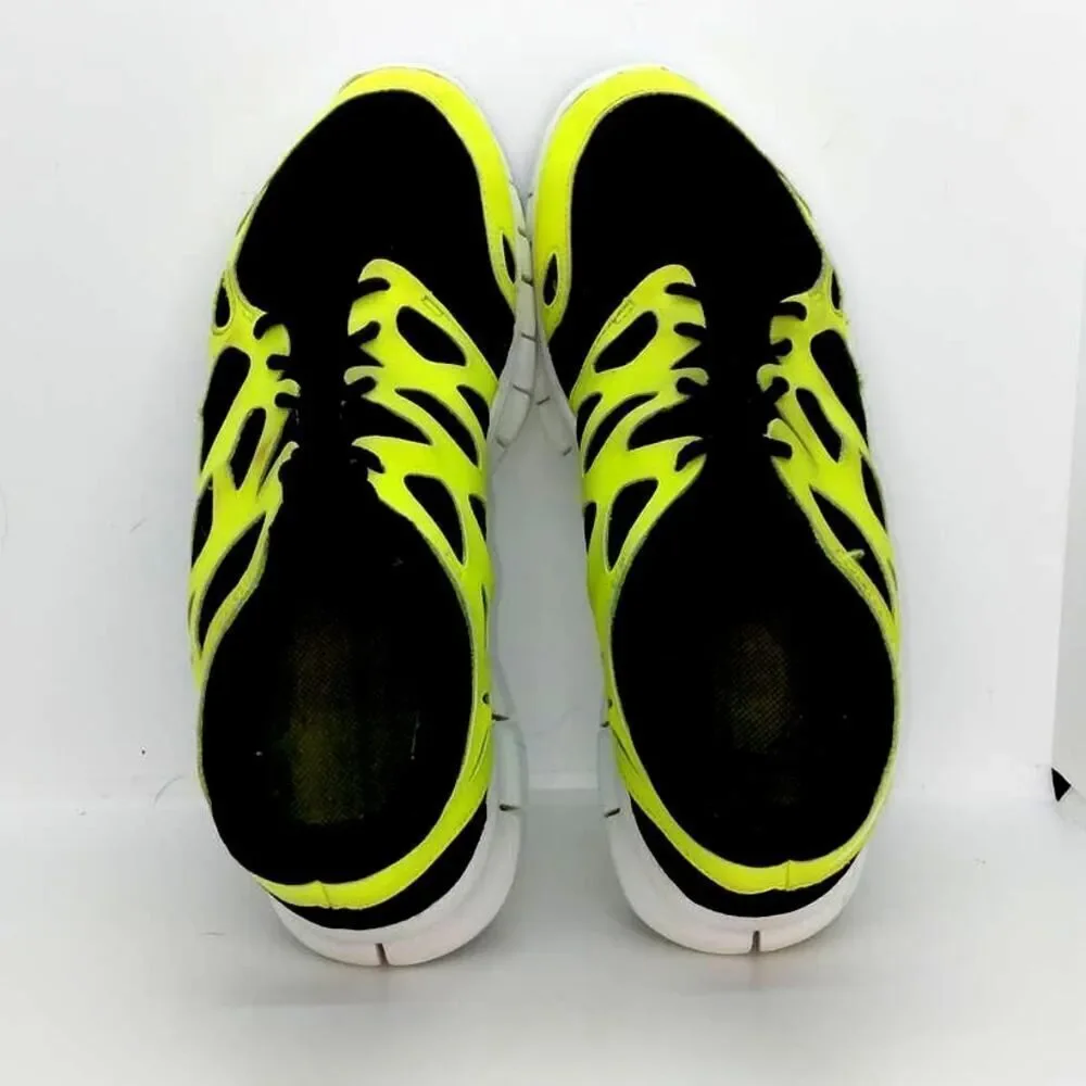 Nike Free Run 2+ Mens Pre-owned Black/Neon Yellow Cross Training Sneakers- sz. 8